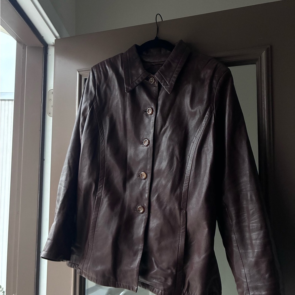 Liz Claiborne Dark Brown Leather Jacket